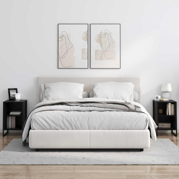 vidaXL Nachttisch Schwarz Eichen-Optik 39,5 x 30 x 50 cm Holzwerkstoff