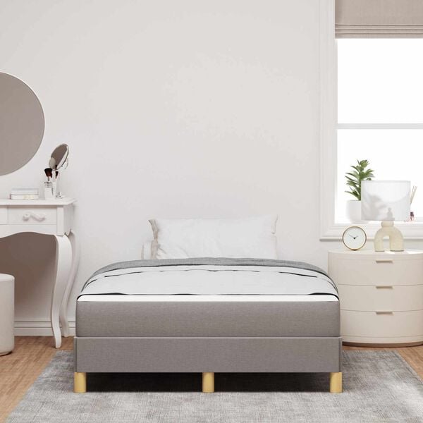 vidaXL Boxspringbett mit Matratze Taupe 120 x 190 cm Stoff