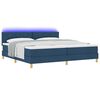 vidaXL LED Boxspringbett mit LED-Lichtleisten Blau 200 x 200 cm Stoff