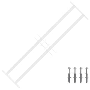 vidaXL Sicherheitsgitter f&uuml;r Fenster mit 2 Querstangen 63-114 cm