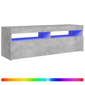 vidaXL TV-Schrank mit LED-Beleuchtung Betongrau 120x35x40 cm