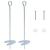 vidaXL Erdanker 2 pcs Silber &Oslash;10 x 40 cm Galvanisiertes Metall