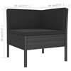 vidaXL 7-tlg. Garten-Lounge-Set mit Auflagen Poly Rattan Schwarz