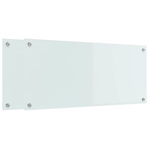vidaXL K&uuml;chenr&uuml;ckwand 2 pcs Wei&szlig; 90 x 40 cm Geh&auml;rtetes Glas