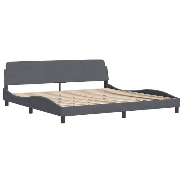vidaXL Bett mit Matratze Dunkelgrau 200x200 cm Samt