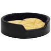 vidaXL Hundebett Schwarz-Gelb 79x70x19 cm Pl&uuml;sch und Kunstleder