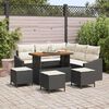 vidaXL Gartensofa-set mit Kissen 9 pcs Schwarz Poly Rattan
