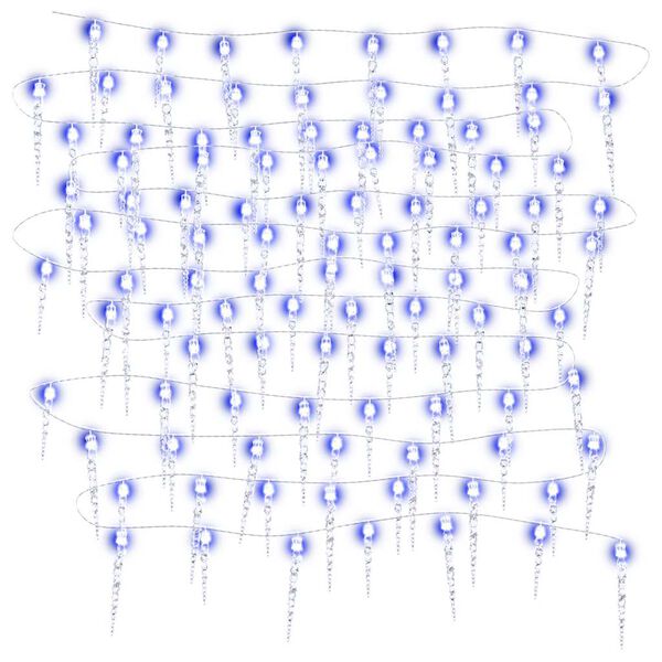 vidaXL Eiszapfen-Lichterkette 200 LEDs Blau 20 m Acryl PVC