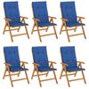 vidaXL Gartenst&uuml;hle mit Kissen 6 Stk. Massivholz Teak