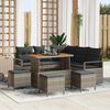 vidaXL Garten-Sofa-Set mit Kissen mit Speicher mit Kissen 9 pcs Grau