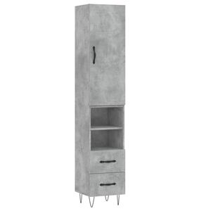 vidaXL Highboard Betongrau 34,5x34x180 cm Holzwerkstoff