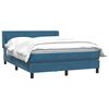 vidaXL Boxspringbett mit Matratze Dunkelblau 160x220 cm Samt