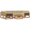 vidaXL Outdoor-Sofagarnitur mit Kissen 7 pcs Natur und Beige