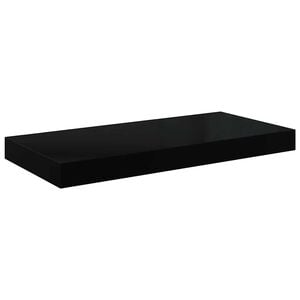 vidaXL Schweberegal Hochglanz-Schwarz 50x23,5x3,8 cm MDF