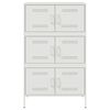 vidaXL Highboard Weiß 68x39x113 cm Stahl
