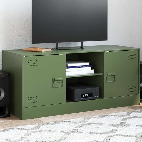 vidaXL TV-Schrank Olivgr&uuml;n 99x39x44 cm Stahl