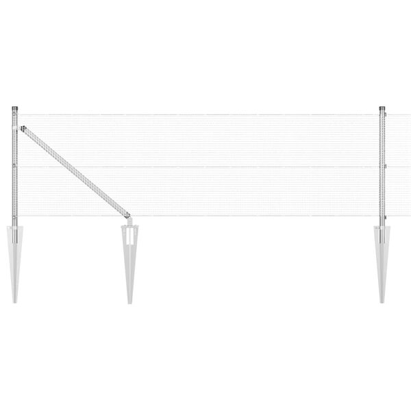 vidaXL Zaunpfosten Silber 50 x 0,8 m (12 x 12 mm Maschen) Stahl
