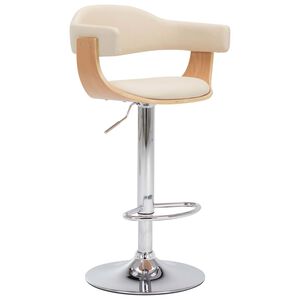 vidaXL Barhocker 2 Stk. Creme Bugholz und Kunstleder