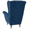 vidaXL Ohrensessel mit Hocker Blau Samt