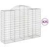 vidaXL Gabionen mit Hochbogen 25Stk. 200x50x140/160cm Verzinktes Eisen