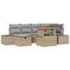 vidaXL Garten-Sofa-Set 7 pcs Beige Poly-Rattan