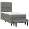 vidaXL Boxspringbett mit Matratze Dunkelgrau 90x200 cm Stoff