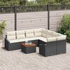 vidaXL Garten-Sofa-Set mit Kissen 9 pcs Schwarz Poly Rattan