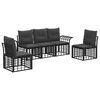 vidaXL Outdoor-Sofagarnitur 5 pcs Schwarz und Dunkelgrau Polyester
