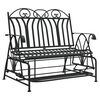 vidaXL Schaukelbank 2-Sitzer 114 cm Schwarz Stahl