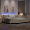 vidaXL LED Boxspringbett mit Matratze mit LED Creme 200 x 200 cm Stoff
