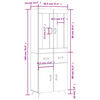 vidaXL Highboard Weiß 69,5x34x180 cm Holzwerkstoff