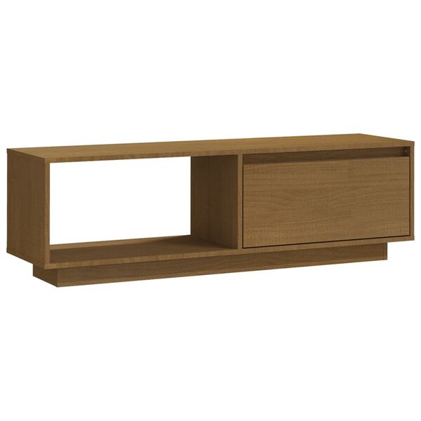 vidaXL TV-Schrank Honigbraun 110x30x33,5 cm Massivholz Kiefer