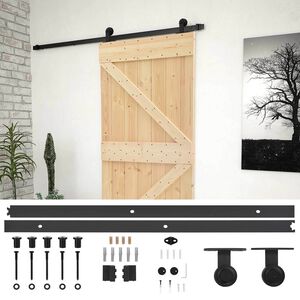vidaXL Schiebet&uuml;r 90 x 210 cm Massives Kiefernholz