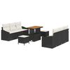 vidaXL Garten-Sofa-Set 9 Stk. 8-Sitzanzahl Schwarz