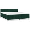 vidaXL Boxspringbett mit Matratze Dunkelgr&uuml;n 160x200 cm Samt