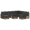 vidaXL Gartensofa-set 11 stk. Grau Poly-Rattan