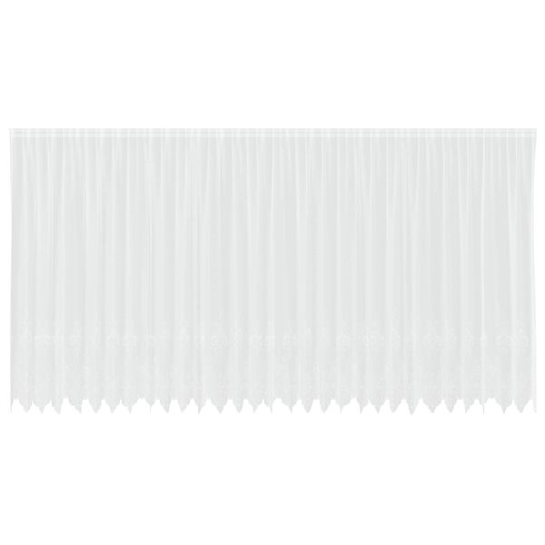 vidaXL Spitzenvorhang mit Vorh&auml;ngen Floral Wei&szlig; 245 x 750 cm Polyester