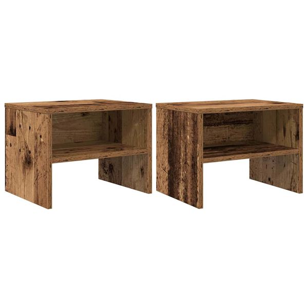 vidaXL Nachttisch 2 pcs Altholz 40 x 40 x 30 cm Holzwerkstoff