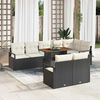 vidaXL Garten-Sofa-Set mit Speicher 9 pcs Schwarz Poly Rattan