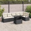vidaXL Garten-Sofa-Set mit Speicher 7 pcs Schwarz Poly Rattan