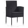 vidaXL 9-tlg. Garten-Essgruppe Poly Rattan Schwarz