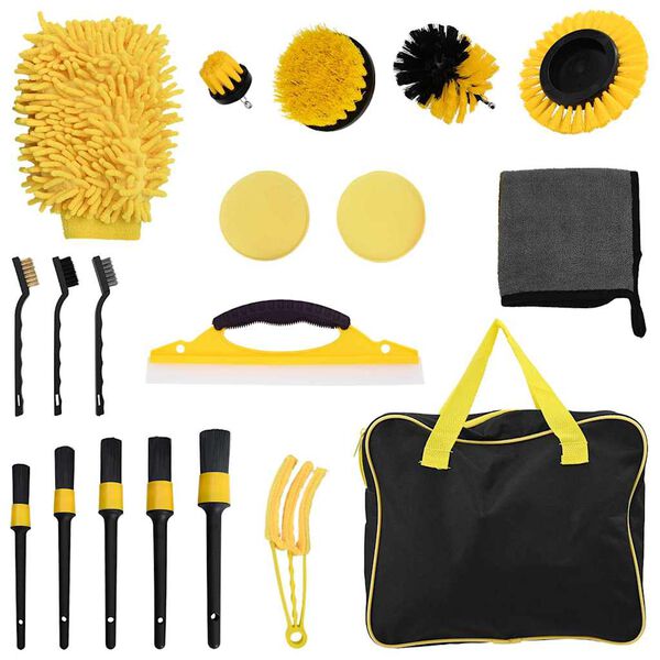 vidaXL Auto B&uuml;rsten Set Mehrfarbig Poly-Rattan