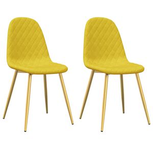 vidaXL Esszimmerst&uuml;hle 2 Stk. Senfgelb Samt