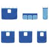 vidaXL Kinder Loft Bettgestell mit Vorh&auml;ngen Wei&szlig; und Blau 75 x 190 cm