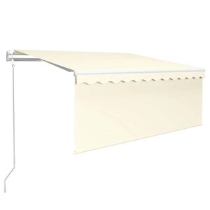 vidaXL Markise Automatisch Einziehbar mit Volant 3x2,5 m Creme