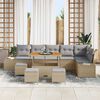 vidaXL Gartensofa-set mit Kissen 10 pcs Beige Poly-Rattan