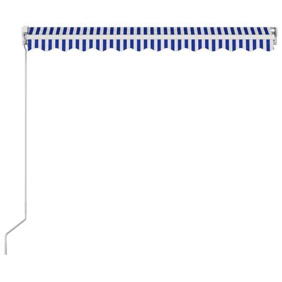 vidaXL Einziehbare Markise Handbetrieben 350 x 250 cm Blau und Weiß