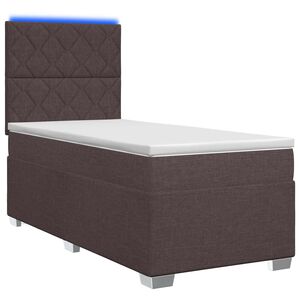 vidaXL Boxspringbett mit Matratze Dunkelbraun 80 x 200 cm Stoff