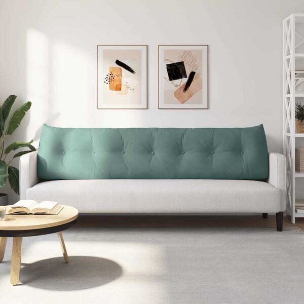 vidaXL R&uuml;ckenkissen Meergr&uuml;n 200 x 24 x 50 cm Samt