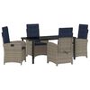 vidaXL Garten Essgruppe 5 stk. Grau Poly-Rattan